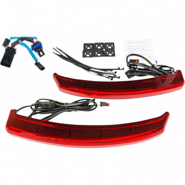 view Custom Dynamics CD-INDBAG-SWP-R LED Saddlebag Lights, Red/Black for Indian models