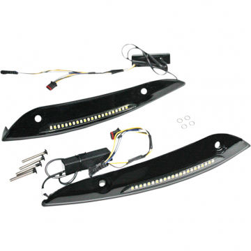 view Custom Dynamics CD-RG-SWT-AW2-B LED Windshield Trim Turn Signals for Harley Road Glide