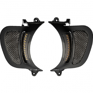 view Custom Dynamics CD-RG-V-AW2-B Vent Inserts Turn Signals, Black for Harley Road Glide