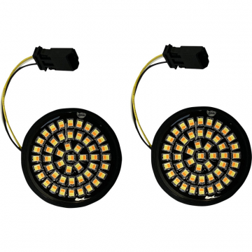 view Custom Dynamics GEN-4-AW-JAE Genesis 4 Solid LED Turn Signals, Amber/White for Harley CVO