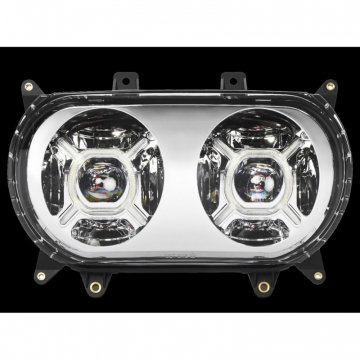 Custom Dynamics PG-RG-C Proglow Double-X LED Headlight, Chrome for Harley Road Glide '15-