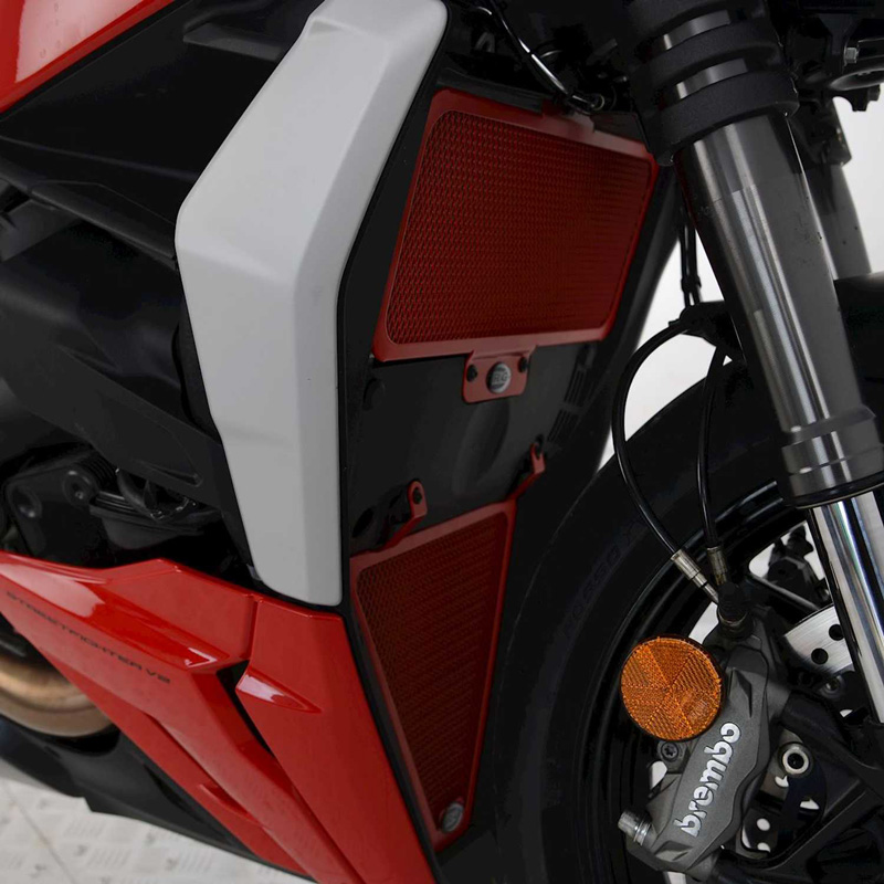 R&G RAD0283RE Radiator Guard, Red for Ducati Streetfighter V2 (2022 ...