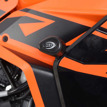 view R&G CP0546BL Aero Style Crash Protectors, No Cut for KTM RC 390 / 125 / 200 (2022-)