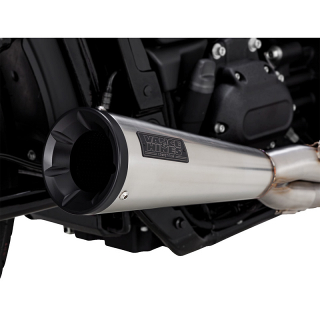 Vance & Hines 27323 2-into-1 Upsweep Exhaust, Brushed for Harley