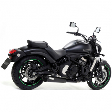 view Arrow 74512RB Rebel Full Exhaust, Carbon Cap for Kawasaki Vulcan S 650 '21-