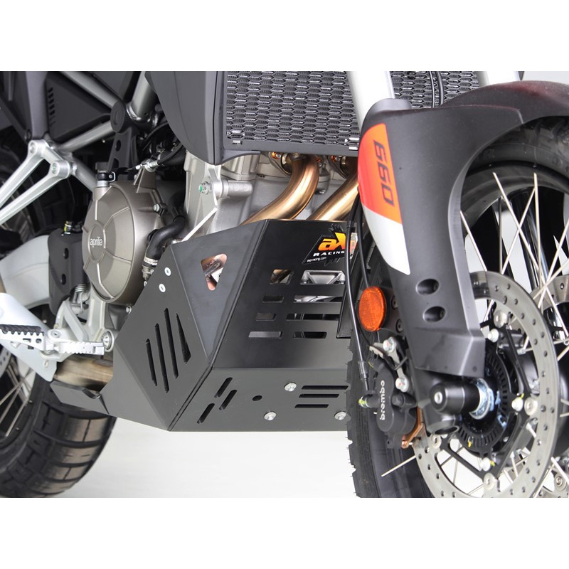 AXP AX1690 Adventure Skid Plate With Linkage Guard, Black for Aprilia