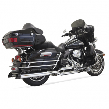 view Bassani 11415A Chrome True-Dual Down Under Headpipes w/ Heat Shields Harley Baggers '09-'16