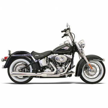 Bassani 12111J Chrome Road Rage Long 2:1 Exhaust for Harley Softail '84-'17