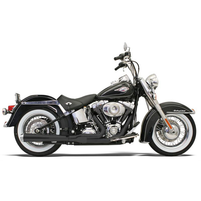 Bassani 12121J Black Road Rage Long 2:1 Exhaust for Harley Softail