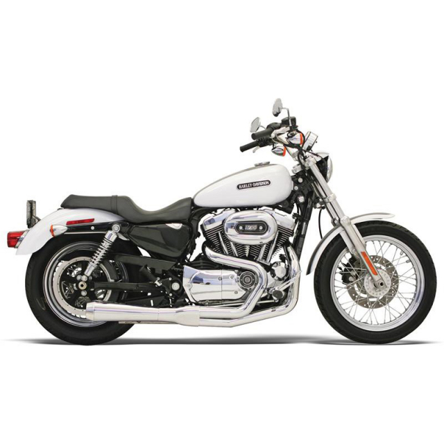 パーレー Bassani 14212J Chrome Road Rage Short 2:1 Full Exhaust for Harley
