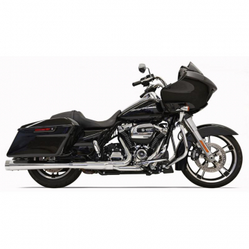 Bassani 1F572DNT6 4" Megaphone DNT Mufflers, Chrome/Chrome for Harley Baggers '17-'22