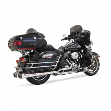view Bassani 1F66R Chrome Stepped Down Under True-Duals, Megaphone for Harley Baggers '09-'16