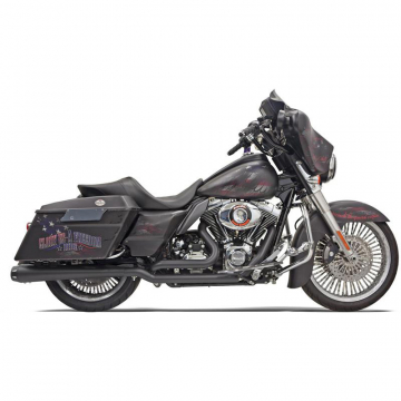 view Bassani 1F66RB Black Stepped Down Under True-Duals, Megaphone for Harley Baggers '09-'16