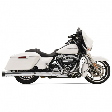 Bassani 1F72DNT5 4" Straight DNT Mufflers, Chrome/Black for Harley Baggers '17-'22