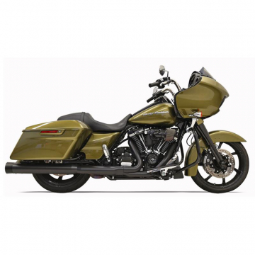 Bassani 1F72DNT5B 4" Straight DNT Mufflers, Black/Black for Harley Baggers '17-'22