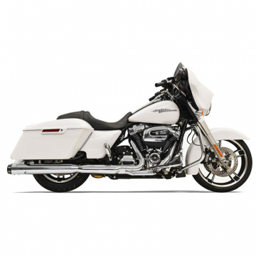 Bassani 1F742 4" Quick Change Slip-on Mufflers, Chrome/Black for Harley Baggers '17-'22