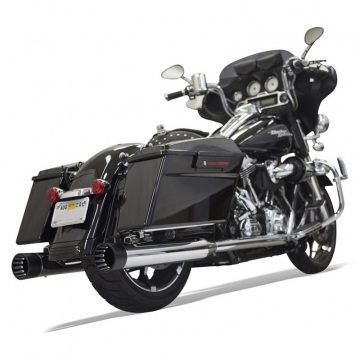 view Bassani 1F7DNT5 4" DNT Straight Slip-on Mufflers, Chrome for Harley Baggers '95-'16
