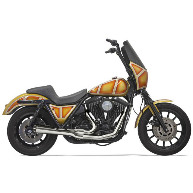 FXR用　ジャンク　Bassani サイレンサーのみ Bassani 1FXR2 Chrome Road Rage 2:1 Short Exhaust for Harley FXR
