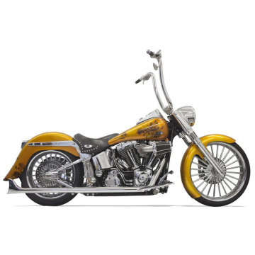 view Bassani 1S26E-30 Fishtail 30" Full Exhaust (No Baffle), Chrome for Harley Softail '07-'17