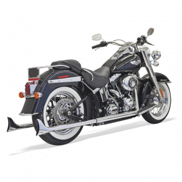 view Bassani 1S26E-33 Fishtail 33" Full Exhaust (No Baffle), Chrome for Harley Softail '07-'17