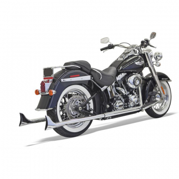 view Bassani 1S26E-36 Fishtail 36" Full Exhaust (No Baffle), Chrome for Harley Softail '07-'17