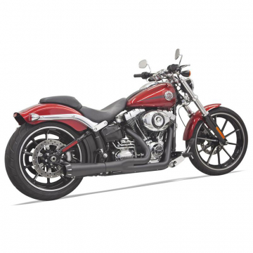 view Bassani 1S32RB Black Road Rage Short 2:1 Exhaust for Harley Softail Breakout '08-'17
