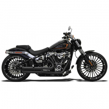 Bassani 1S34DB Black Pro Street Turnout 2:2 Exhaust for Harley Softails '18-