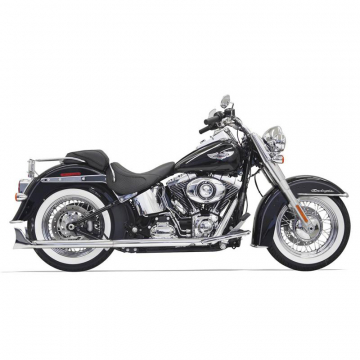 view Bassani 1S46E-30 Fishtail 30" Full Exhaust (No Baffle), Chrome for Harley Softail '07-'17