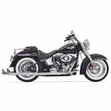 view Bassani 1S46E-33 Fishtail 33" Full Exhaust (No Baffle), Chrome for Harley Softail '07-'17