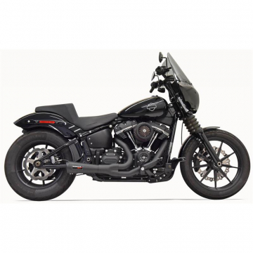Bassani 1S73B Black Road Rage Short 2:1 Exhaust for Harley Softail models '18-'21