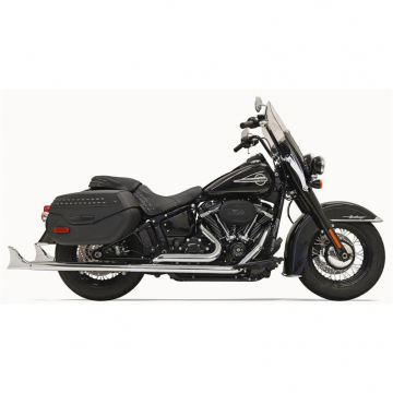 Bassani 1S96E-33 Chrome 33" Fishtail Exhaust(w Baffle) for Harley Softail '18-'21