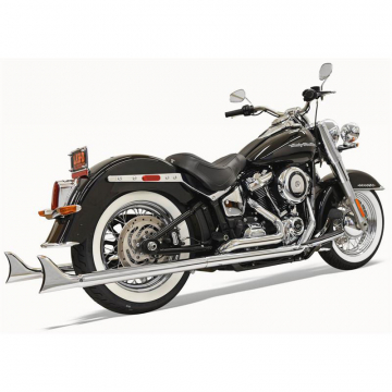Bassani 1S96E-36 Chrome 36" Fishtail Exhaust(w Baffle) for Harley Softail '18-'21