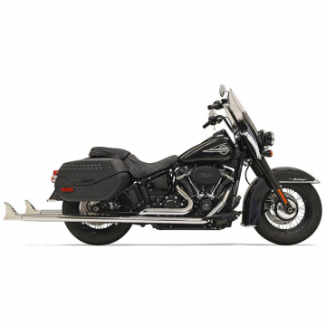 Bassani 1S96E-39 Chrome 39" Fishtail Exhaust(w Baffle) for Harley Softail '18-'21