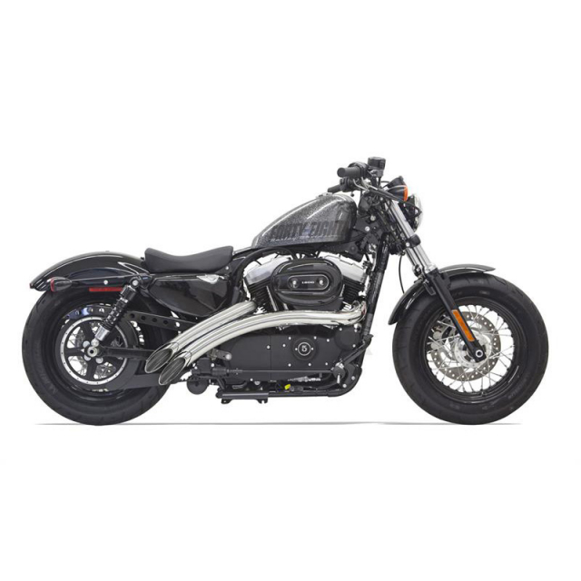 Bassani 1X2FC Chrome Sweeper Radius 2:2 Full Exhaust for Harley