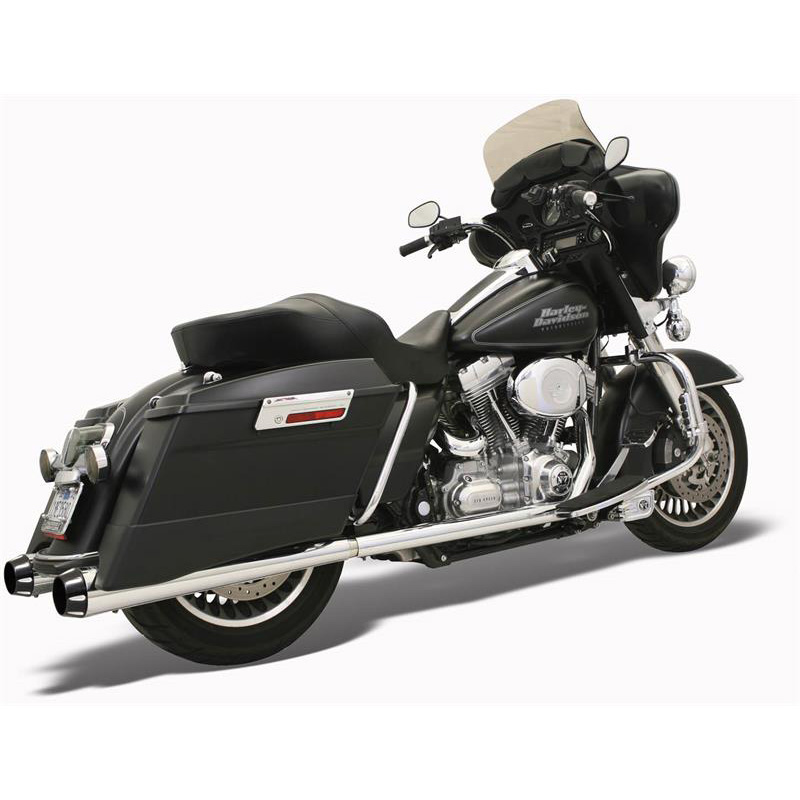 Bassani FLH517RL 4" Megaphone Slipon Mufflers(Loud), Chrome for