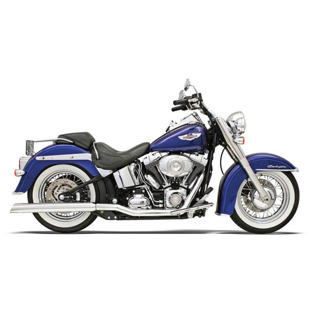 Bassani SFT-212 Power Curve True-Dual Head Pipes, Chrome for