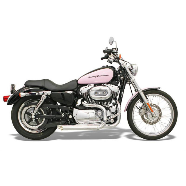 Bassani XL-325F Chrome Pro Street 2:2 Full Exhaust for Harley