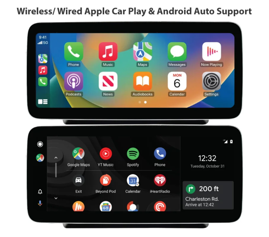 Wireless/Wired Apple Car Play & Android Support