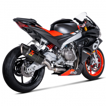 view Akrapovic S-A6R3-APLC Racing Line Full Exhaust, Carbon Fiber for Aprilia Tuono/RS 660 '21-