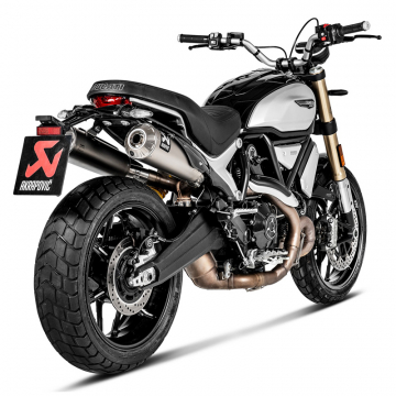 view Akrapovic S-D11SO4-HBFGT Slip-on Line Exhausts, Titanium for Ducati Scrambler 1100 '18-'20