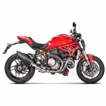 view Akrapovic S-D12SO8-RTBL Slip-on Line Exhaust, Black for Ducati Monster models