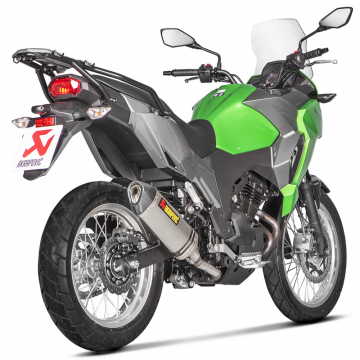 view Akrapovic S-K3SO2-HZT Slip-on Line Triangle Exhaust, Black for Versys-X 250/300 '17-'20