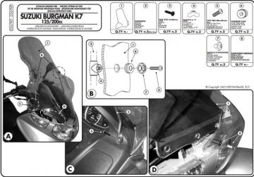 Givi D267KIT Specific Fitting kit for 3106DT Windshield