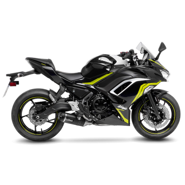 LeoVince 14379EBN LV One Evo Black Edition Exhaust for Kawasaki 650 models