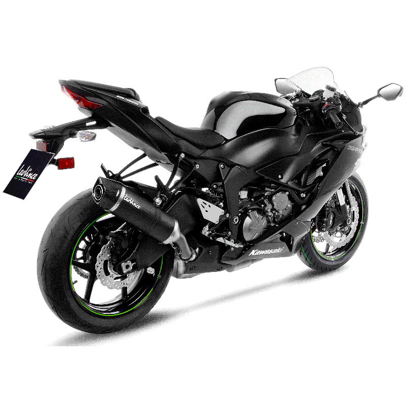 LeoVince 14307E LV One Evo Slip-on Exhaust, Carbon for Kawasaki