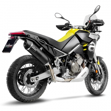 view LeoVince 14402EB LV One Evo Slip-on Exhaust, Black for Aprilia Tuareg 660 '22-