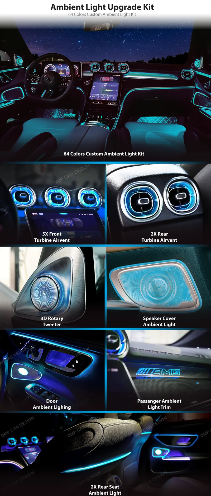 Ambient Light Kit (W205) Mercedes C-Class – DMP Car Design