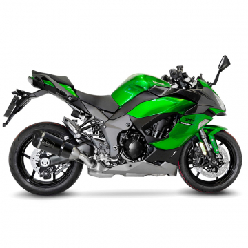 view LeoVince 14336SB Factory S Slip-on Exhaust, Black for Kawasaki Ninja 1000 SX '20-