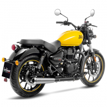 view LeoVince 15008 Classic Racer Slip-on Exhaust, Brushed for Classic/Meteor 350 (2021-)