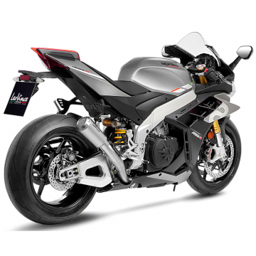 view LeoVince 15248 LV-10 Stainless Slip-on Exhaust for Aprilia Tuono V4 1100/RSV4 '21-